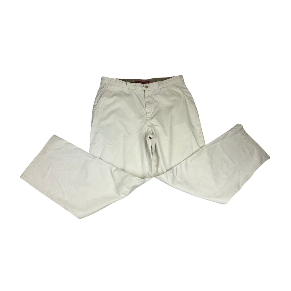 Tommy Hilfiger Mens Vintage 04 Wide Leg Chinos Cream Off-White 36x32 Y2K Baggy - Picture 1 of 10